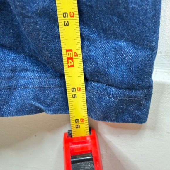 VTG 70s Denim Wide Leg Jumpsuit L Boonies Long Sleeve Button Front Pockets Retro - Picture 8 of 14